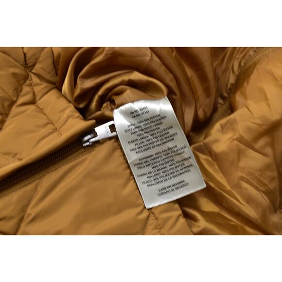 Levi's Women's Plus Size XXL Quilted Long Puffer Jacket Tan Sherpa Lined - Picture 7 of 8